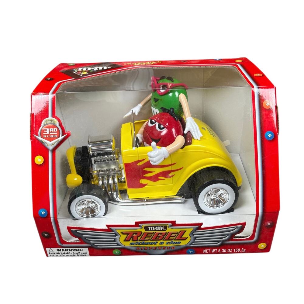 NIB Vintage M&M Dispenser Rebel Without A Clue Decorative Collectible Candy